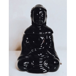 Kominek do aromaterapii - siedzący Budda (czarny)